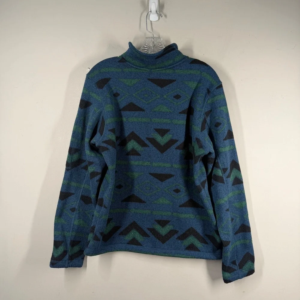 The North Face Mens Gordon Lyons 1/4 Zip Fleece Aztec Blue Green NF0A3YRB Small